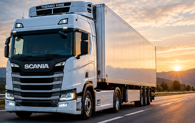 Ενδεικτική εικόνα φορτηγού Scania με επικαθήμενο ψυγείο